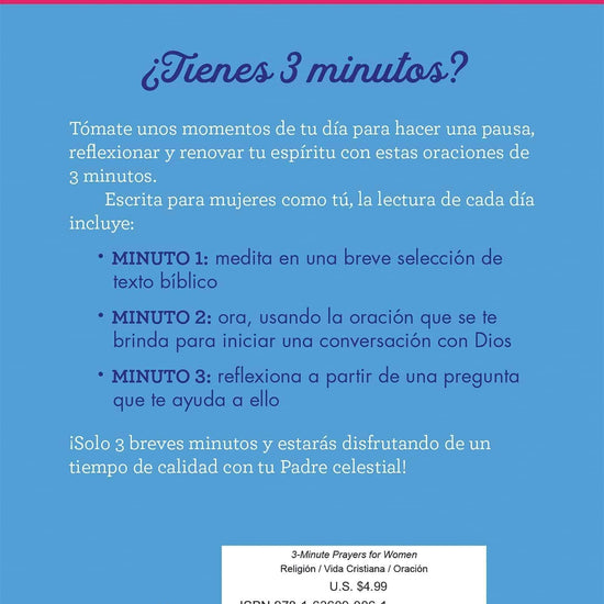 Oraciones de 3 minutos para mujeres - Pura Vida Books