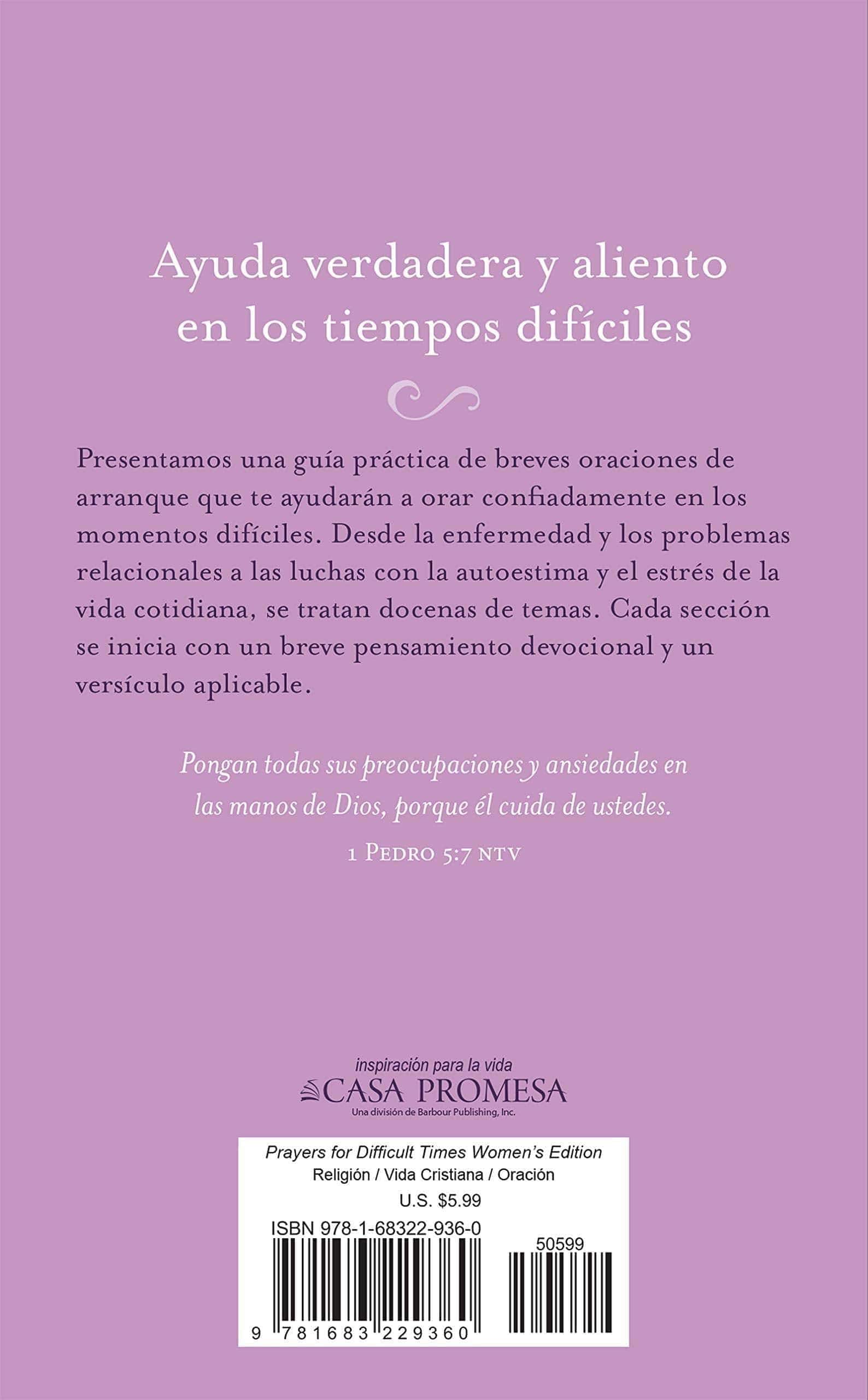 Oraciones para los momentos difíciles - edicion para mujeres - Pura Vida Books