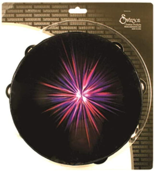 Pandero-instrument-tambourine-starburst-purple - Pura Vida Books