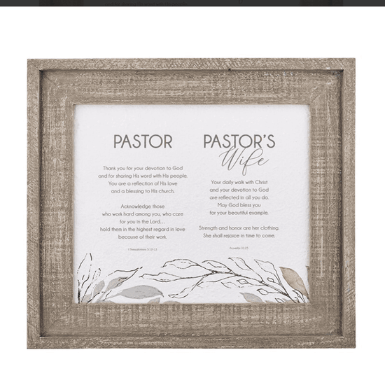 Pastor Appreciation Wall Art-Framed - Pastor & Wife - Pura Vida Books