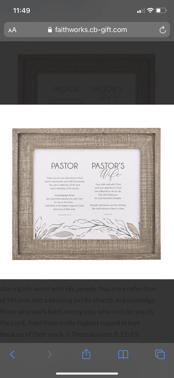 Pastor Appreciation Wall Art-Framed - Pastor & Wife - Pura Vida Books