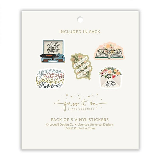 Vinyl Stickers - Loveall - Pack of 5 - Pura Vida Books