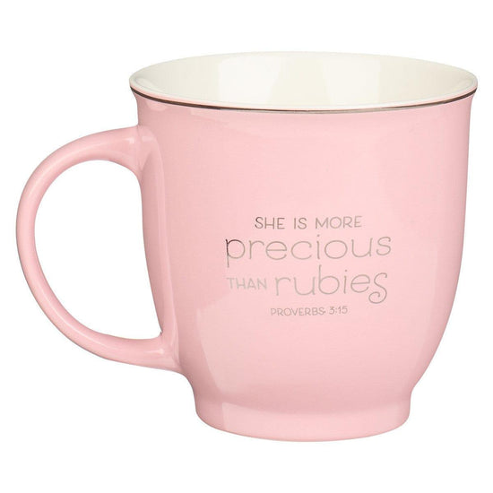 Petal Pink I Love You Mom Ceramic Mug - Proverbs 3:15 - Pura Vida Books