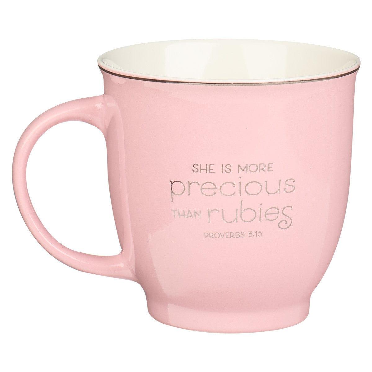 Petal Pink I Love You Mom Ceramic Mug - Proverbs 3:15 - Pura Vida Books