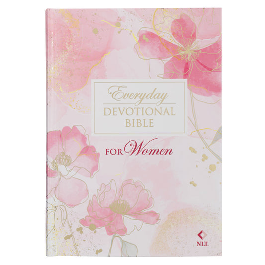 Pink Blossoms Hardcover NLT Everyday Devotional Bible for Women