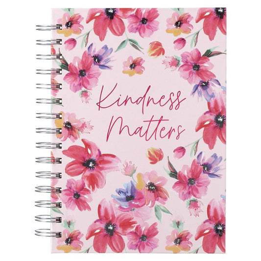 Pink Cosmos Kindness Matters Large Wirebound Journal - Pura Vida Books