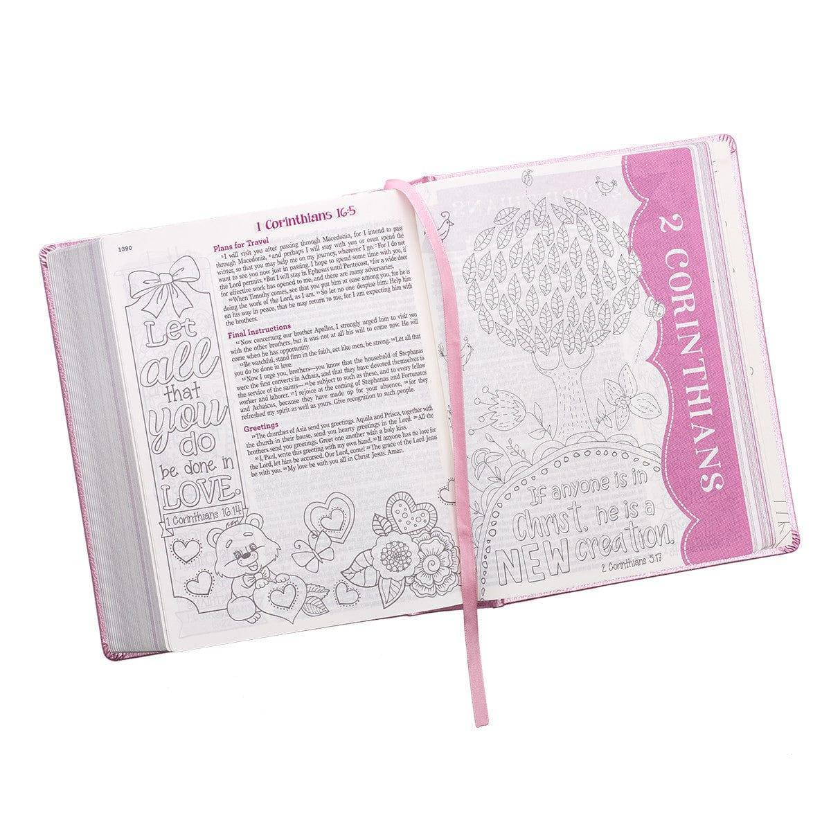 Pink Faux Leather My Creative Bible for Girls - ESV Journaling Bible - Pura Vida Books