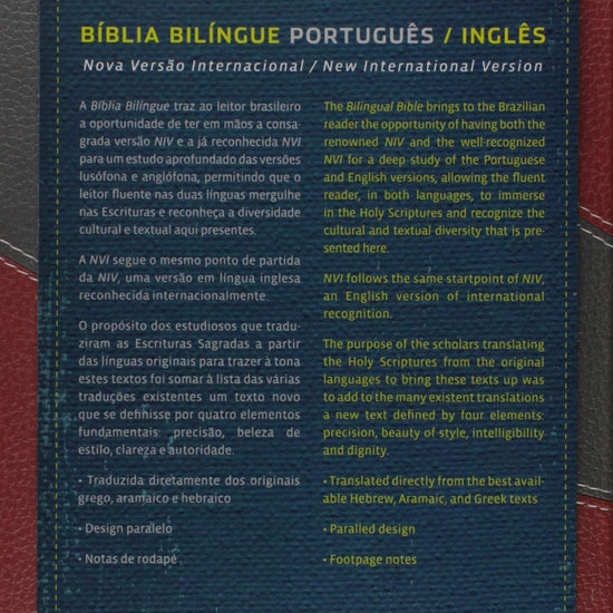 Português - Inglês Vinho e Cinza: (Nova Versão International - New International Version) - Pura Vida Books