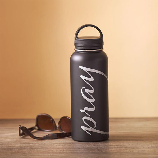 Pray Black Stainless Steel Water Bottle - Pura Vida Books