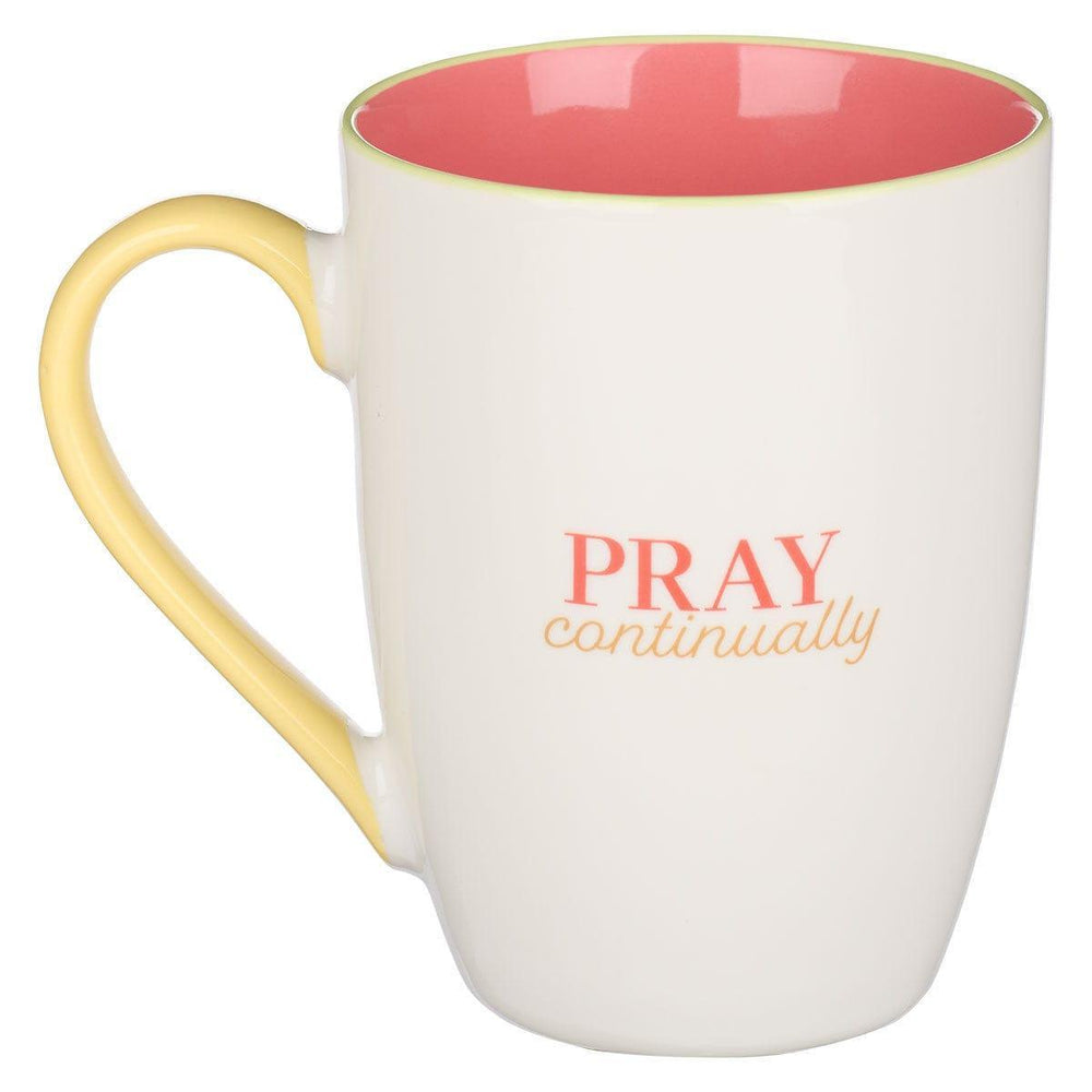 Pray Continually Orange Ceramic Mug - 1 Thessalonians 5:17 - Pura Vida Books