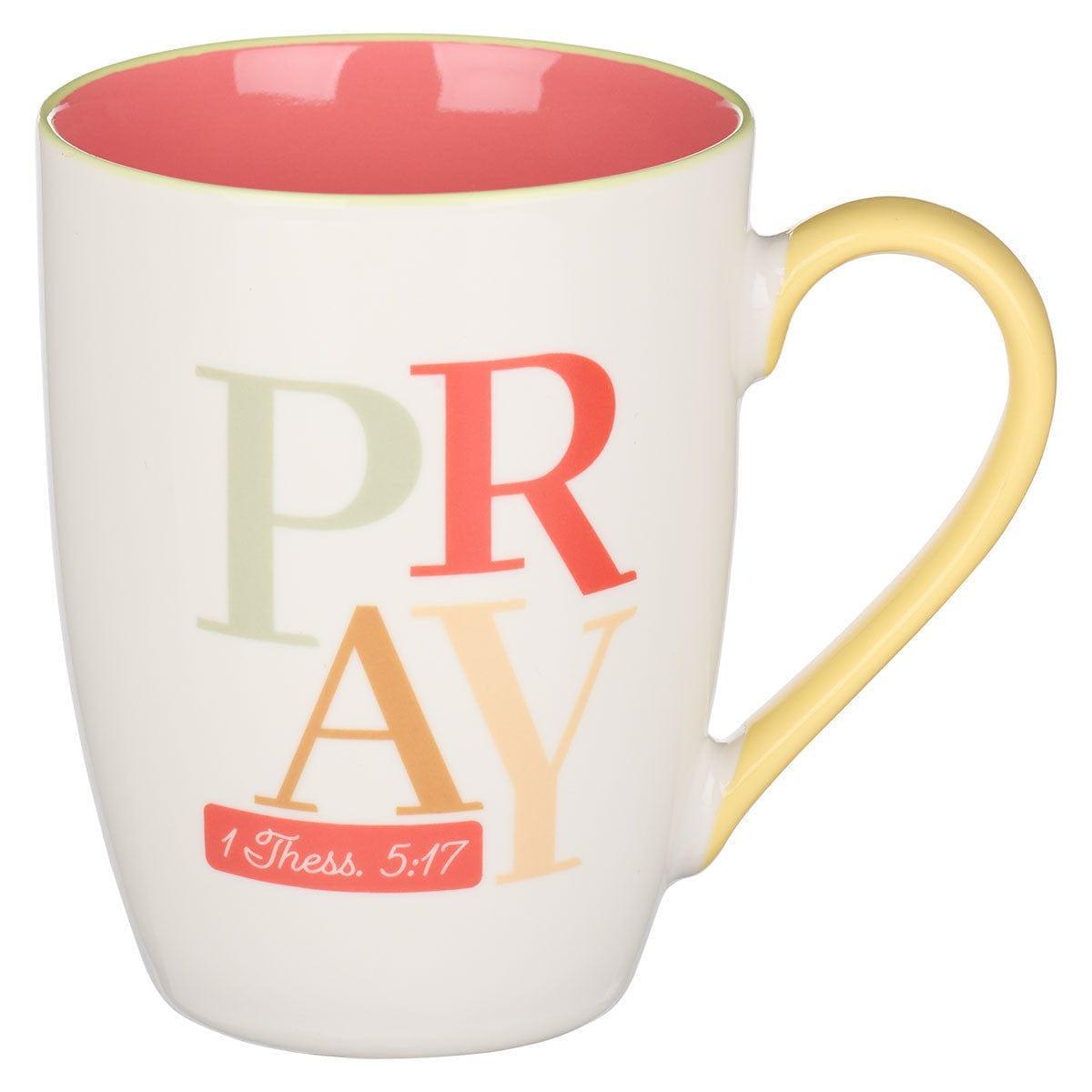 Pray Continually Orange Ceramic Mug - 1 Thessalonians 5:17 - Pura Vida Books