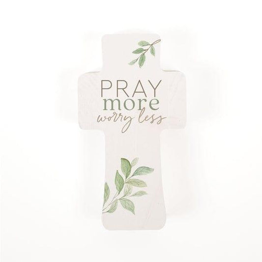 Pray More Worry Less Cross Shape - Pura Vida Books