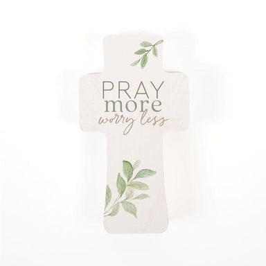 Pray More Worry Less Cross Shape - Pura Vida Books