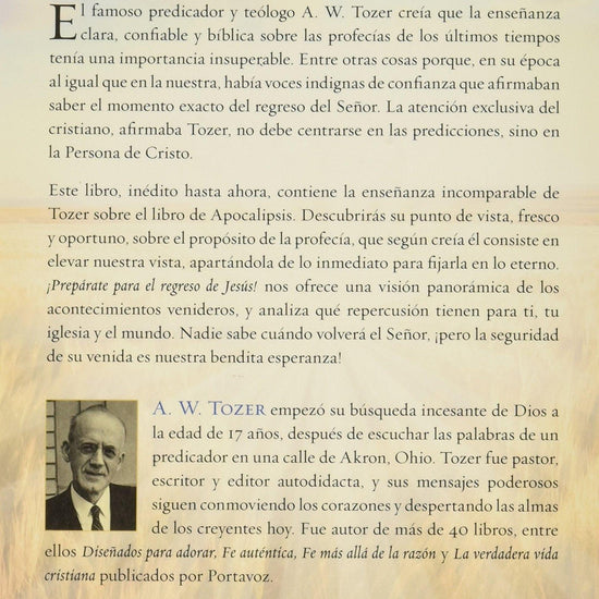 Prepárate para el regreso de Jesús - A. W. Tozer - Pura Vida Books