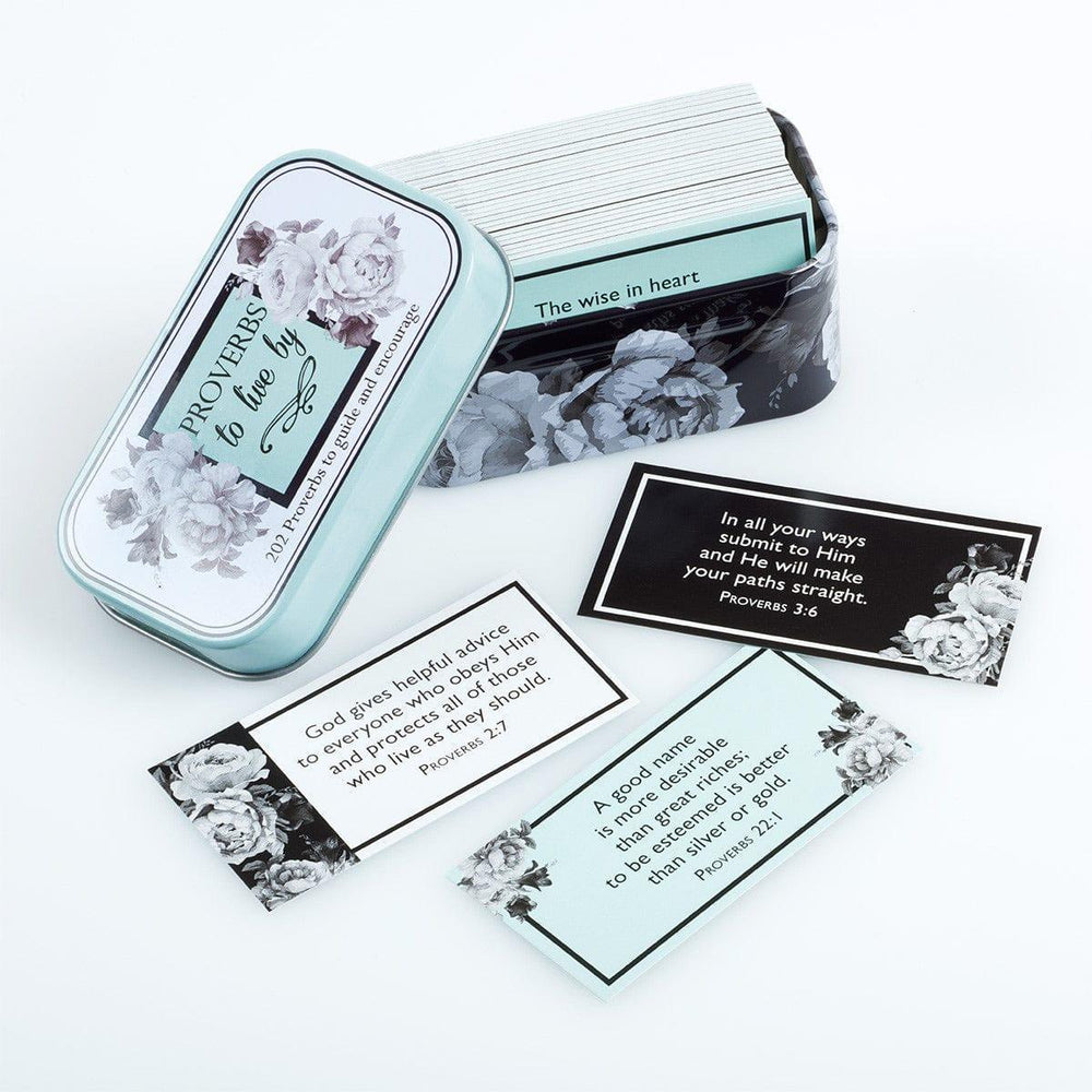 Proverbs to Live By Scripture Promise Cards in a Gift Tin - Pura Vida Books