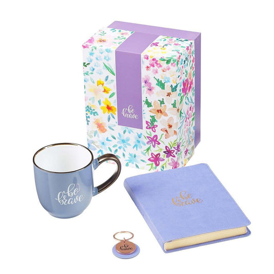 Purple Be Brave Journal, Mug and Keyring Boxed Gift Set for Women - Pura Vida Books