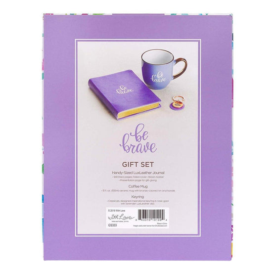 Purple Be Brave Journal, Mug and Keyring Boxed Gift Set for Women - Pura Vida Books