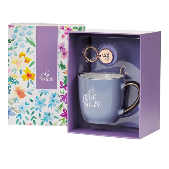 Purple Be Brave Journal, Mug and Keyring Boxed Gift Set for Women - Pura Vida Books