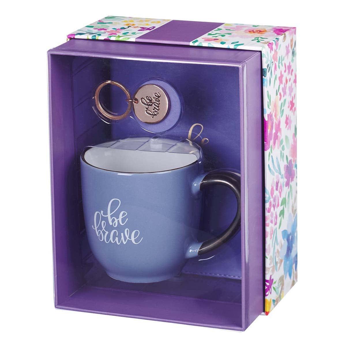 Purple Be Brave Journal, Mug and Keyring Boxed Gift Set for Women - Pura Vida Books