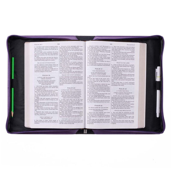 Purple Floral Blessed Is The One Faux Leather Fashion Bible Cover - Jeremiah 17:7 - Pura Vida Books