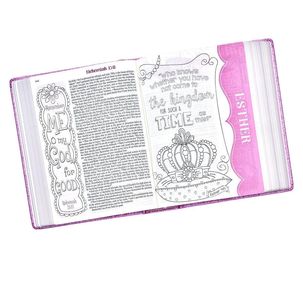 Purple Glitter My Creative Bible for Girls - ESV Journaling Bible - Pura Vida Books