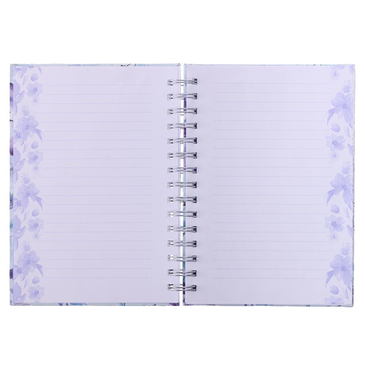 Purple Posies It Is Well With My Soul Large Wirebound Journal - Pura Vida Books