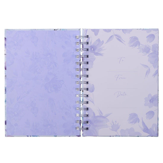 Purple Posies It Is Well With My Soul Large Wirebound Journal - Pura Vida Books