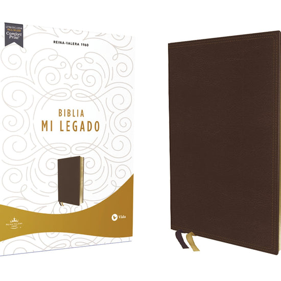 Reina Valera 1960 Biblia Mi Legado, Leathersoft, Café, Una Columna, Interior a dos colores - Pura Vida Books