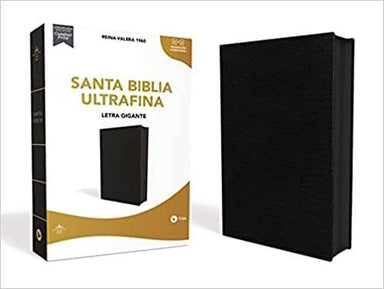Reina Valera 1960 Santa Biblia Ultrafina, Letra Gigante, Piel Fabricada, Negro, con Cierre - Pura Vida Books