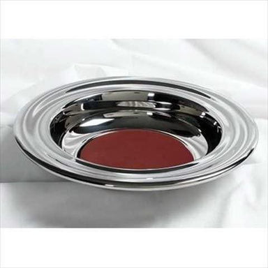 Remembrance Ware Offering Plate - Silvertone - Stainless Steel (Red) - 12" - Pura Vida Books
