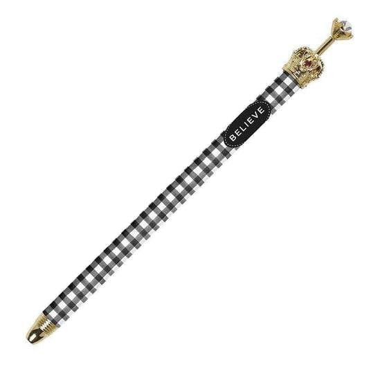 Rhinestone Crown Pen - Buffalo Check - Pura Vida Books