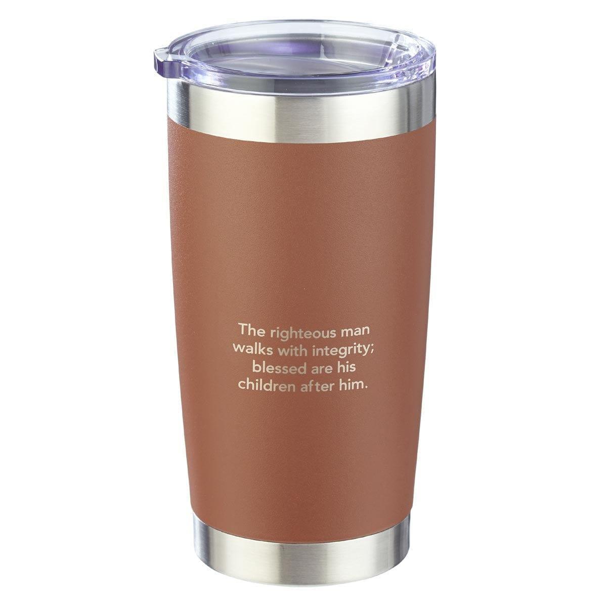 Righteous Man Stainless Steel Mug - Proverbs 20:7 - Pura Vida Books