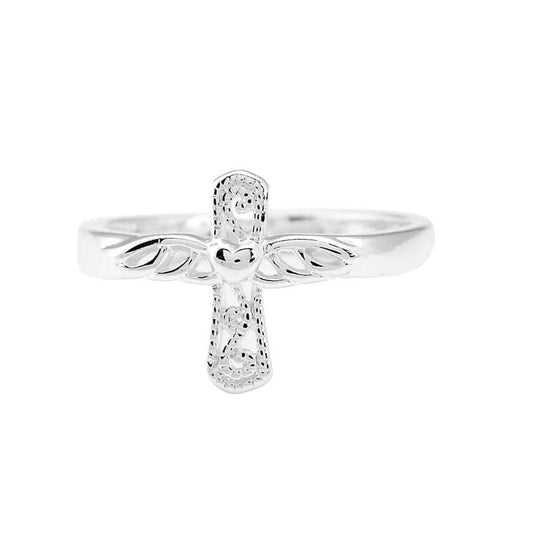 Ring Angel Heart Silver Plated (Sortija) - Pura Vida Books