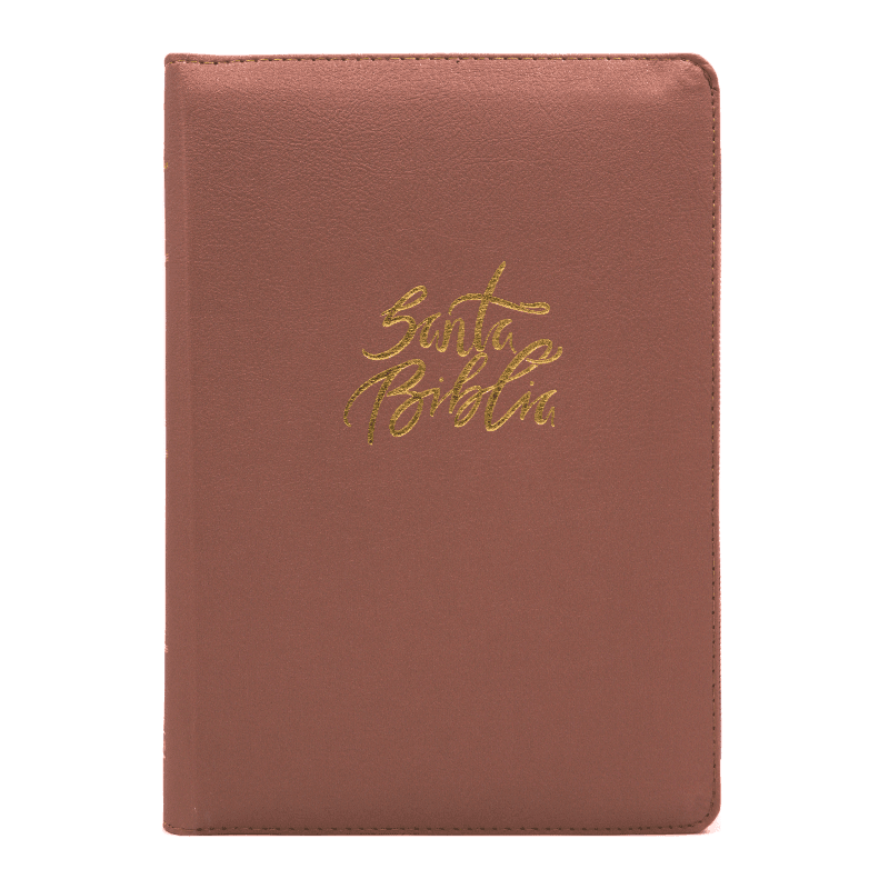RV1960 Biblia Letra Grande Tamaño Manual Rosa con Indice Zipper - Pura Vida Books