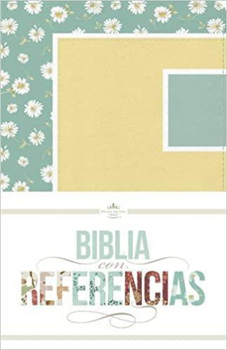 RVR 1960 Biblia con Referencias, margaritas, turquesa/amarillo símil piel - Pura Vida Books