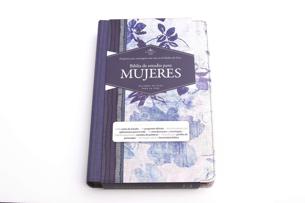 RVR 1960 Biblia de Estudio para Mujeres, azul floreado tela impresa con índice - Pura Vida Books