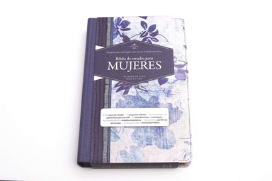 RVR 1960 Biblia de Estudio para Mujeres, azul floreado tela impresa - Pura Vida Books