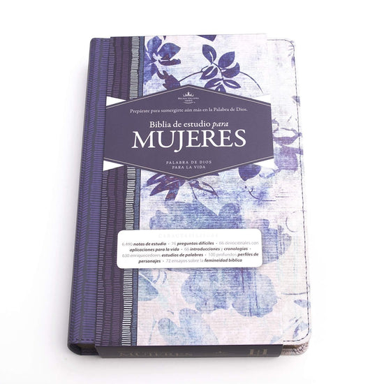 RVR 1960 Biblia de Estudio para Mujeres, azul floreado tela impresa - Pura Vida Books