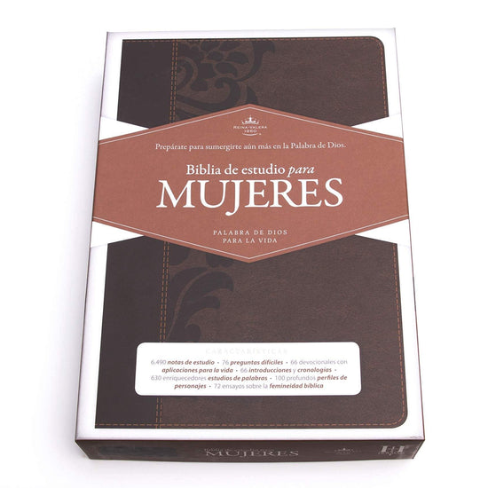 RVR 1960 Biblia de Estudio para Mujeres, café símil piel con índice - Pura Vida Books