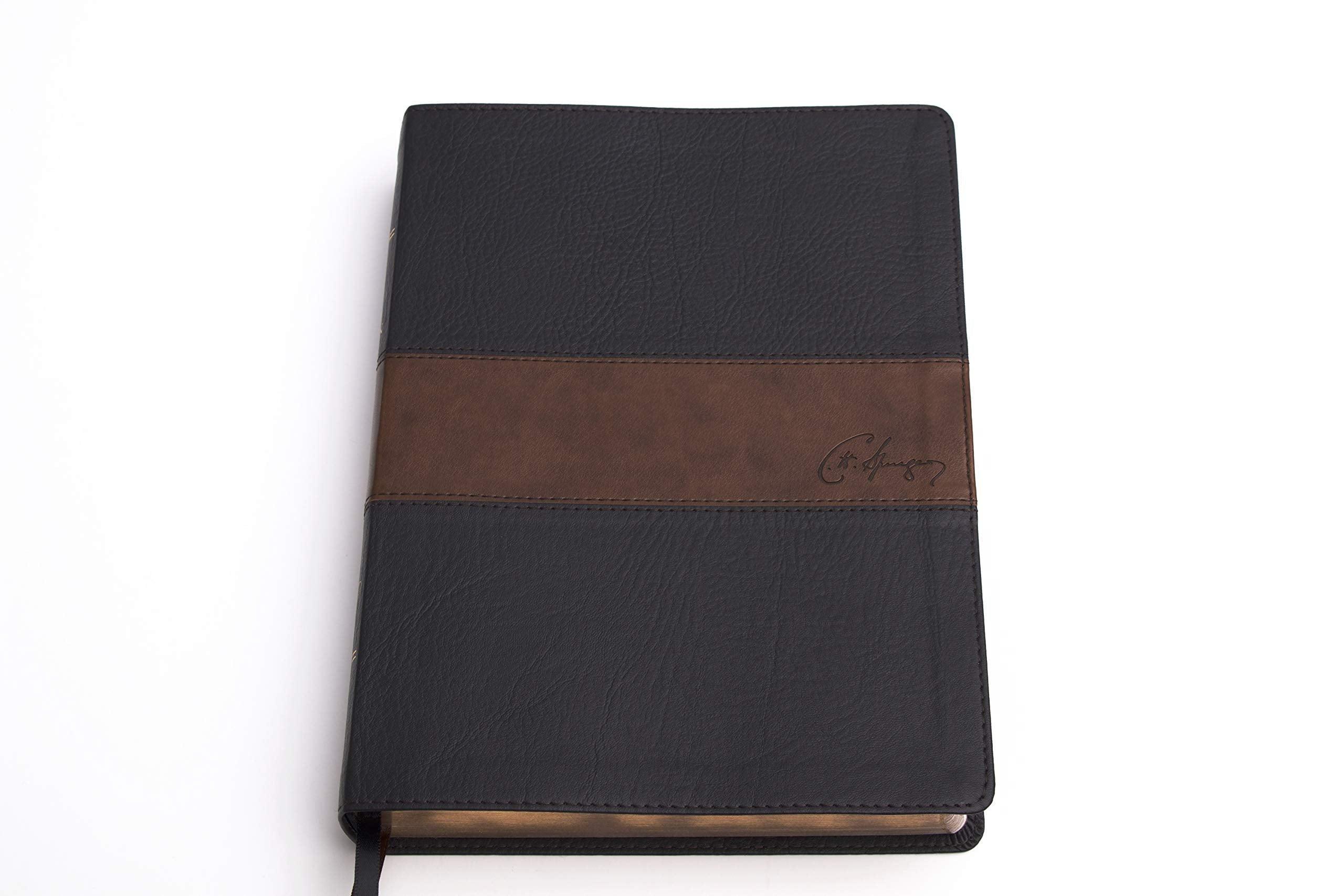 RVR 1960 Biblia de estudio Spurgeon negro/marrón símil piel - Pura Vida Books