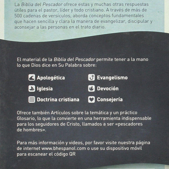 RVR 1960 Biblia del Pescador, caoba símil piel de lujo: Evangelismo Discipulado Ministerio - Pura Vida Books