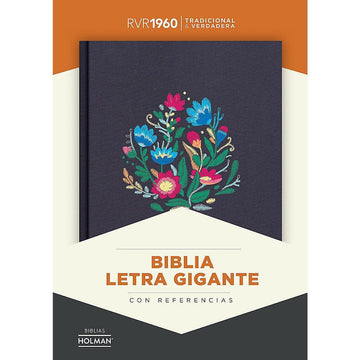 RVR 1960 Biblia Letra Gigante bordado sobre tela con índice - Pura Vida Books