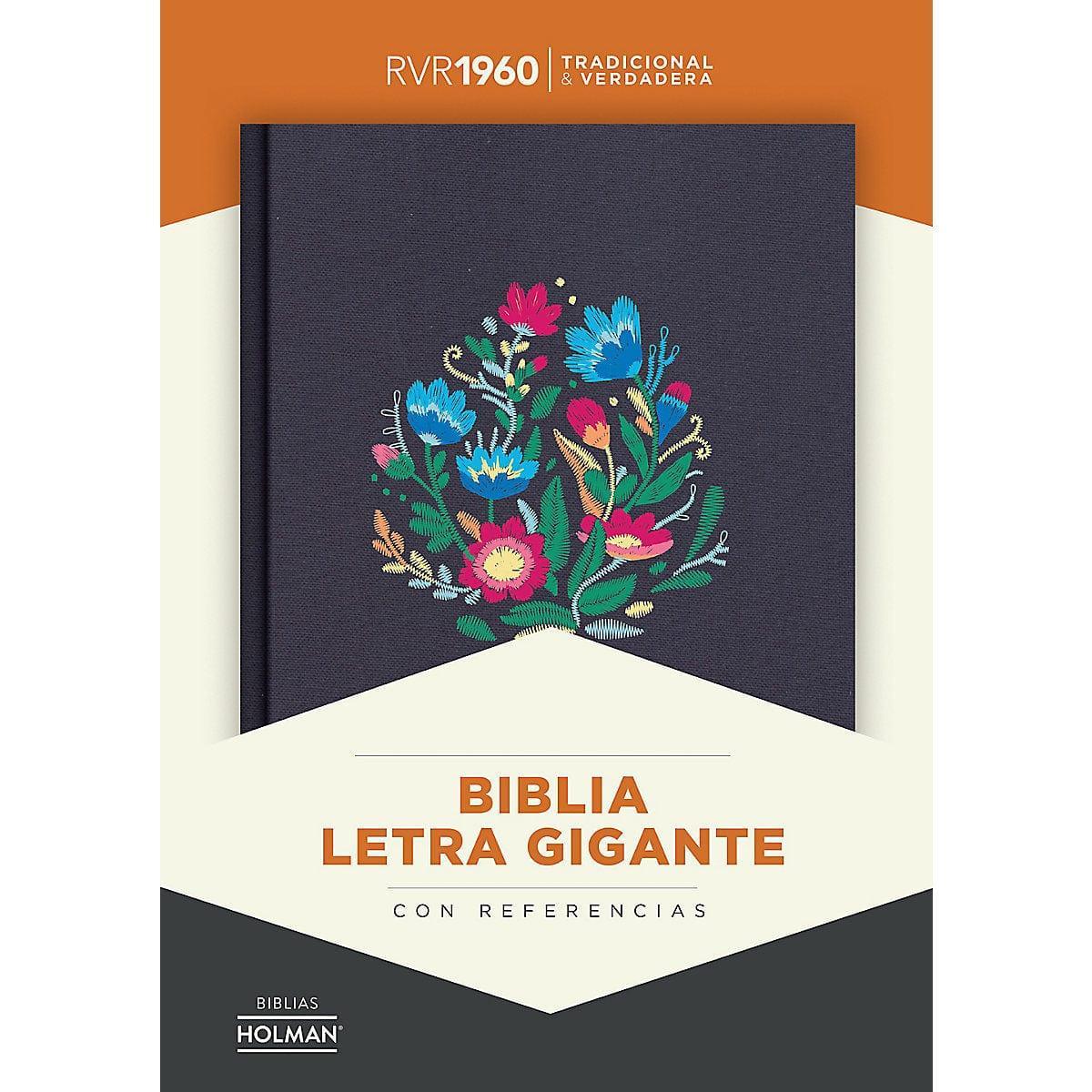 RVR 1960 Biblia Letra Gigante bordado sobre tela con índice - Pura Vida Books