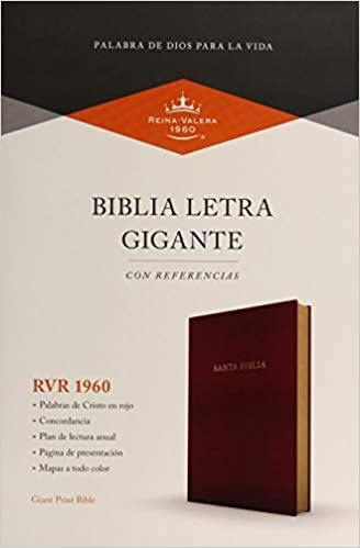 RVR 1960 Biblia letra gigante, Borgoña imitación piel - Pura Vida Books