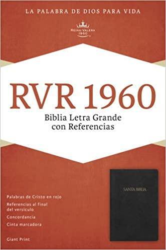 RVR 1960 Biblia Letra Gigante con Referencias, negro imitación piel - Pura Vida Books