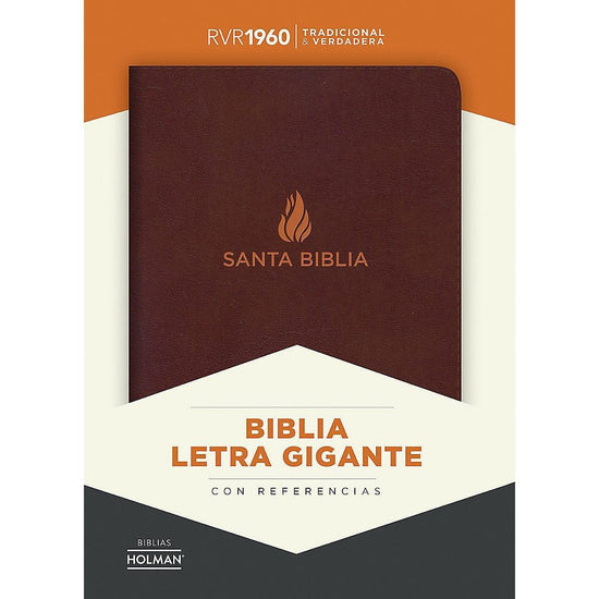 RVR 1960 Biblia Letra Gigante marrón, piel fabricada - Pura Vida Books