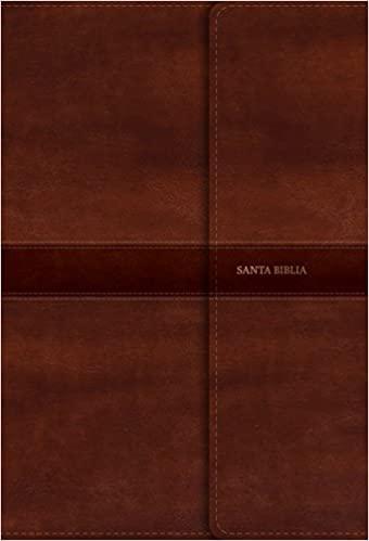 RVR 1960 Biblia Letra Gigante marrón, símil piel y solapa con imán - Pura Vida Books
