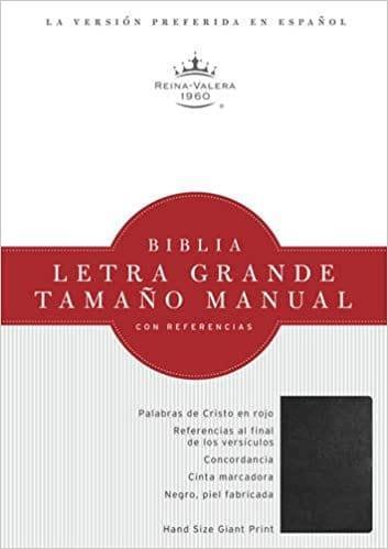 RVR 1960 Biblia Letra Grande Tamaño Manual, negro piel fabricada - Pura Vida Books