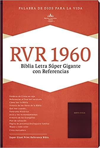 RVR 1960 Biblia Letra Súper Gigante, Borgoña Imitación Piel - Pura Vida Books