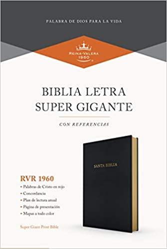 RVR 1960 Biblia letra súper gigante, negro imitación piel - Pura Vida Books